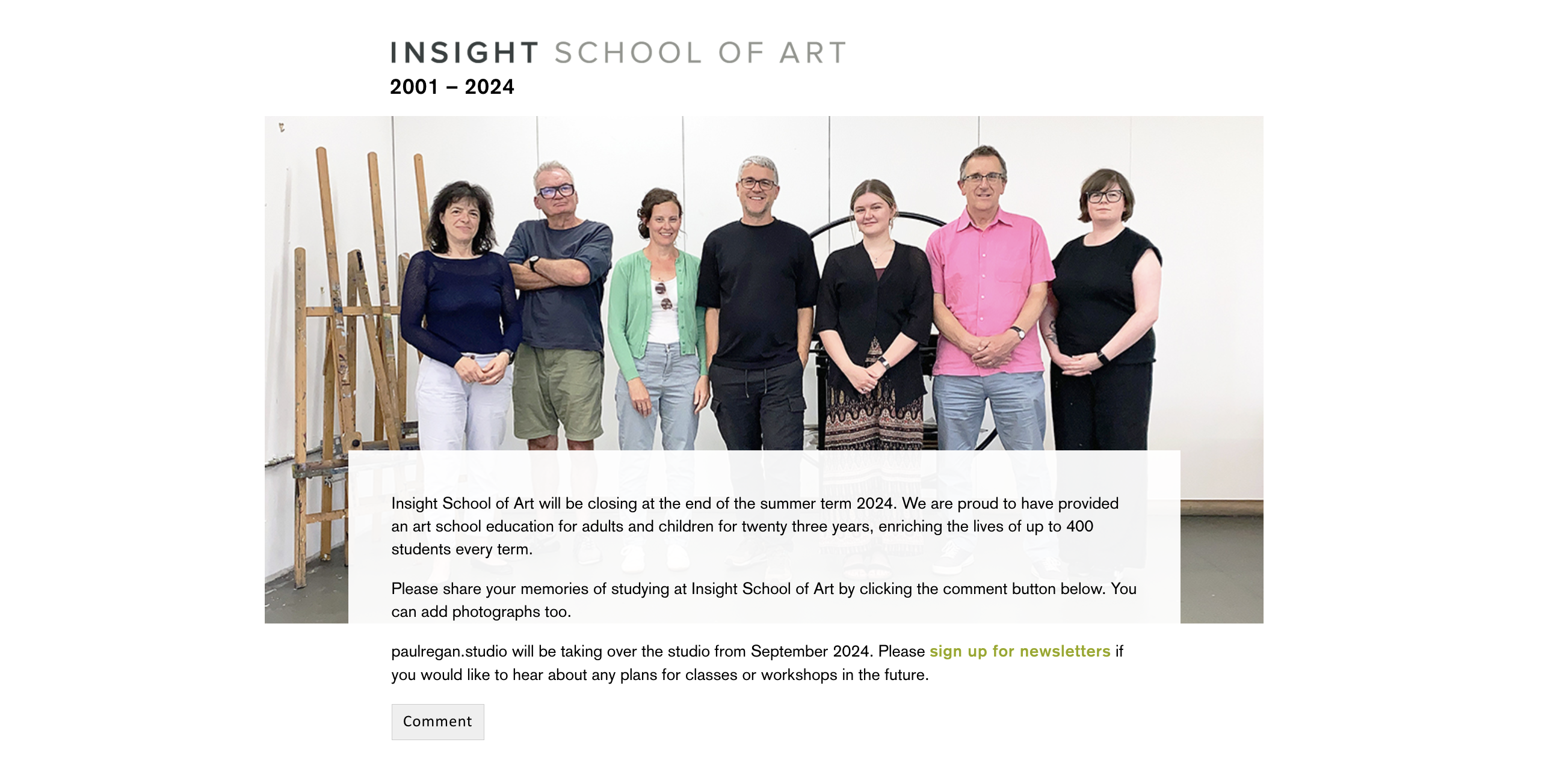 The End of Insight School of Art (2001 – 2024)